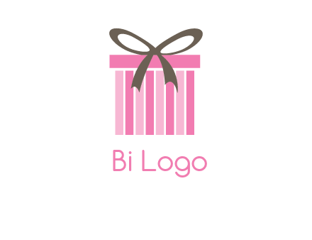 stripe gift box with ribbon logo