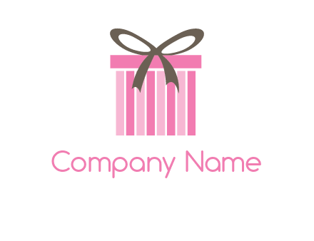 stripe gift box with ribbon logo