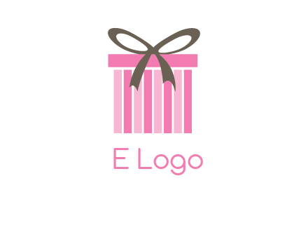 stripe gift box with ribbon logo