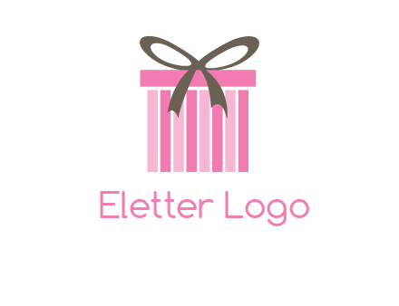 stripe gift box with ribbon logo