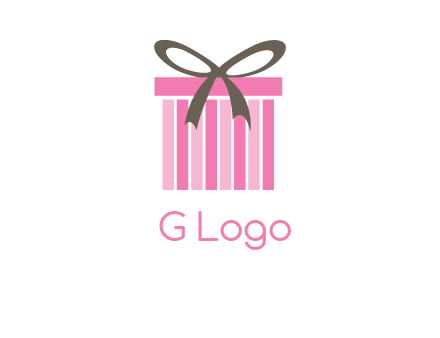 stripe gift box with ribbon logo