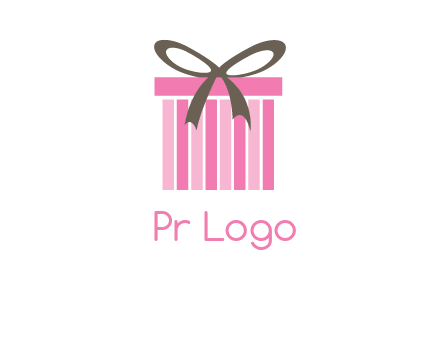 stripe gift box with ribbon logo