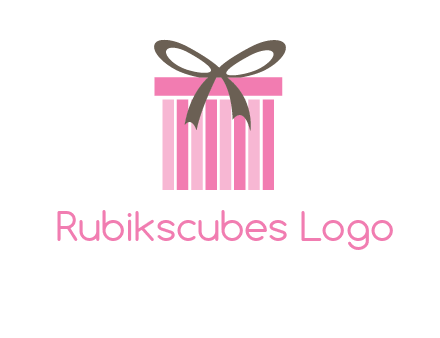 stripe gift box with ribbon logo