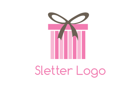 stripe gift box with ribbon logo