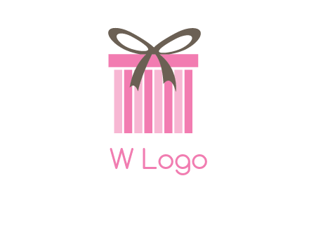stripe gift box with ribbon logo
