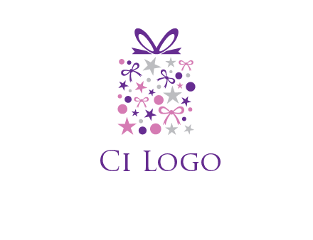 ribbons and stars gift box logo