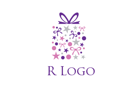 ribbons and stars gift box logo