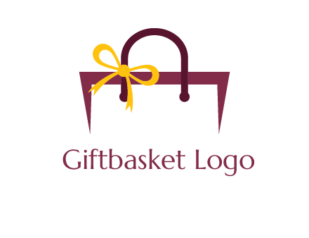 shopping bag with ribbon icon