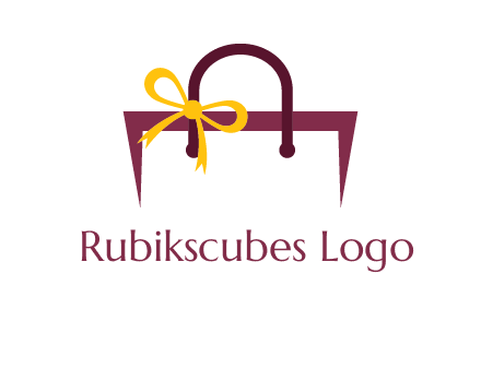 shopping bag with ribbon icon