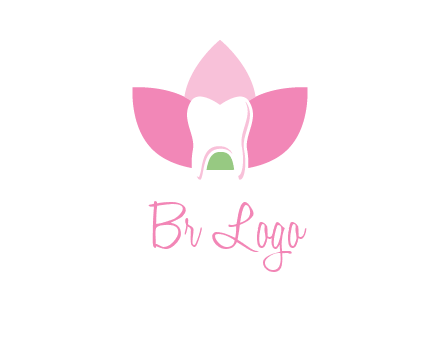 tooth in lotus flower dental logo