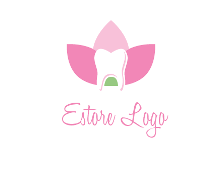 tooth in lotus flower dental logo