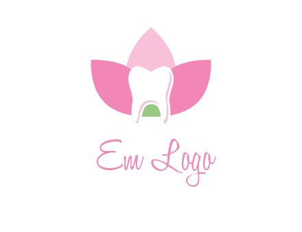 tooth in lotus flower dental logo