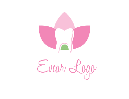 tooth in lotus flower dental logo