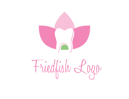 tooth in lotus flower dental logo