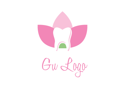 tooth in lotus flower dental logo