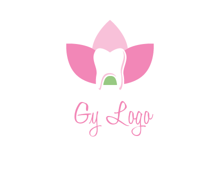 tooth in lotus flower dental logo