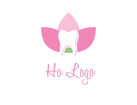 tooth in lotus flower dental logo