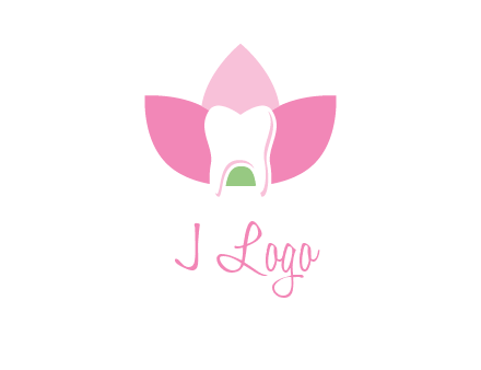 tooth in lotus flower dental logo