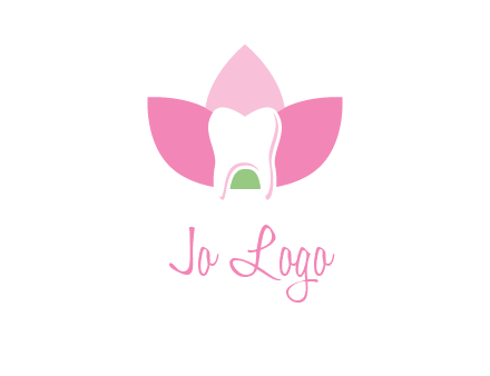 tooth in lotus flower dental logo