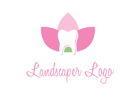 tooth in lotus flower dental logo