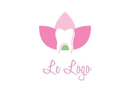 tooth in lotus flower dental logo