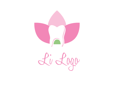 tooth in lotus flower dental logo