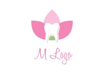 tooth in lotus flower dental logo