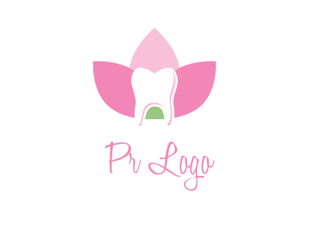 tooth in lotus flower dental logo