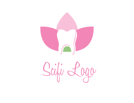 tooth in lotus flower dental logo