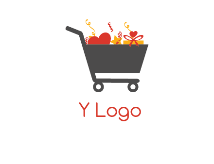 presents on shopping cart logo