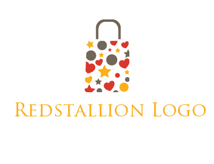 heart and circle shopping bag logo