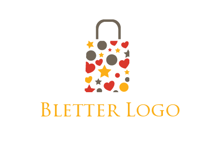 heart and circle shopping bag logo