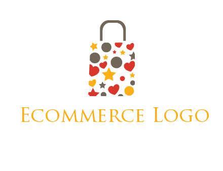 heart and circle shopping bag logo