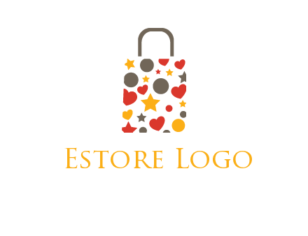 heart and circle shopping bag logo