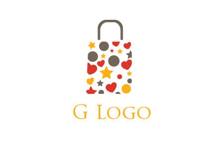 heart and circle shopping bag logo