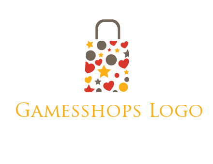 heart and circle shopping bag logo