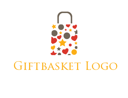 heart and circle shopping bag logo