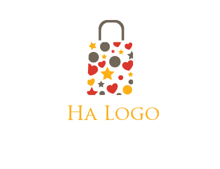 heart and circle shopping bag logo