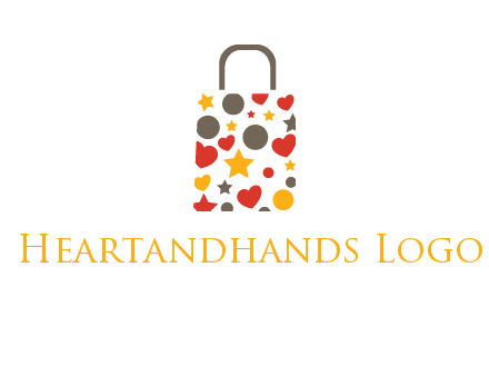 heart and circle shopping bag logo