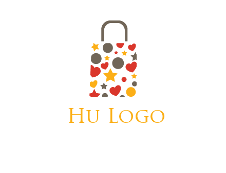 heart and circle shopping bag logo