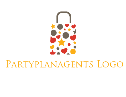 heart and circle shopping bag logo