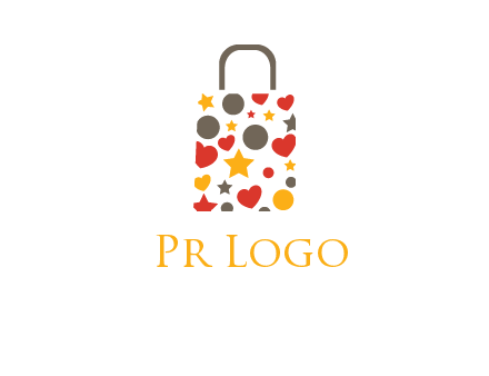 heart and circle shopping bag logo