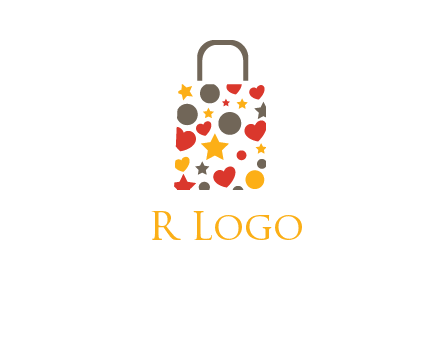 heart and circle shopping bag logo