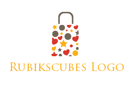 heart and circle shopping bag logo