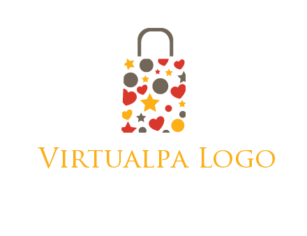 heart and circle shopping bag logo