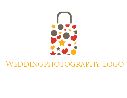 heart and circle shopping bag logo