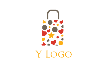 heart and circle shopping bag logo