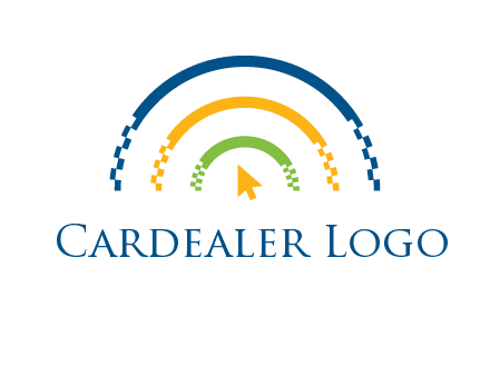 digital line and mouse cursor logo