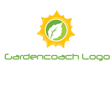 leaf in centre of sun logo