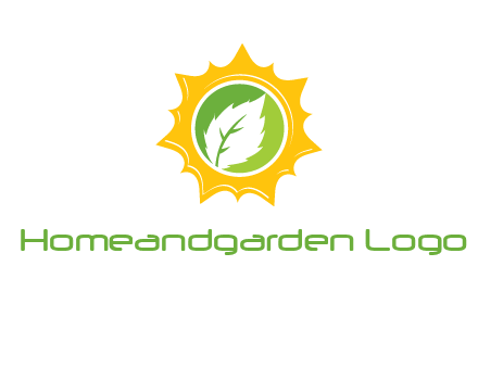 leaf in centre of sun logo